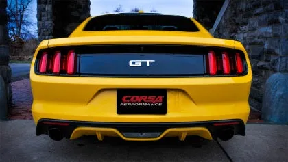 2015-2020 Corsa Ford Mustang GT 5.0 3in Axle Back Exhaust, Black Dual 4.5in Tip *Sport*