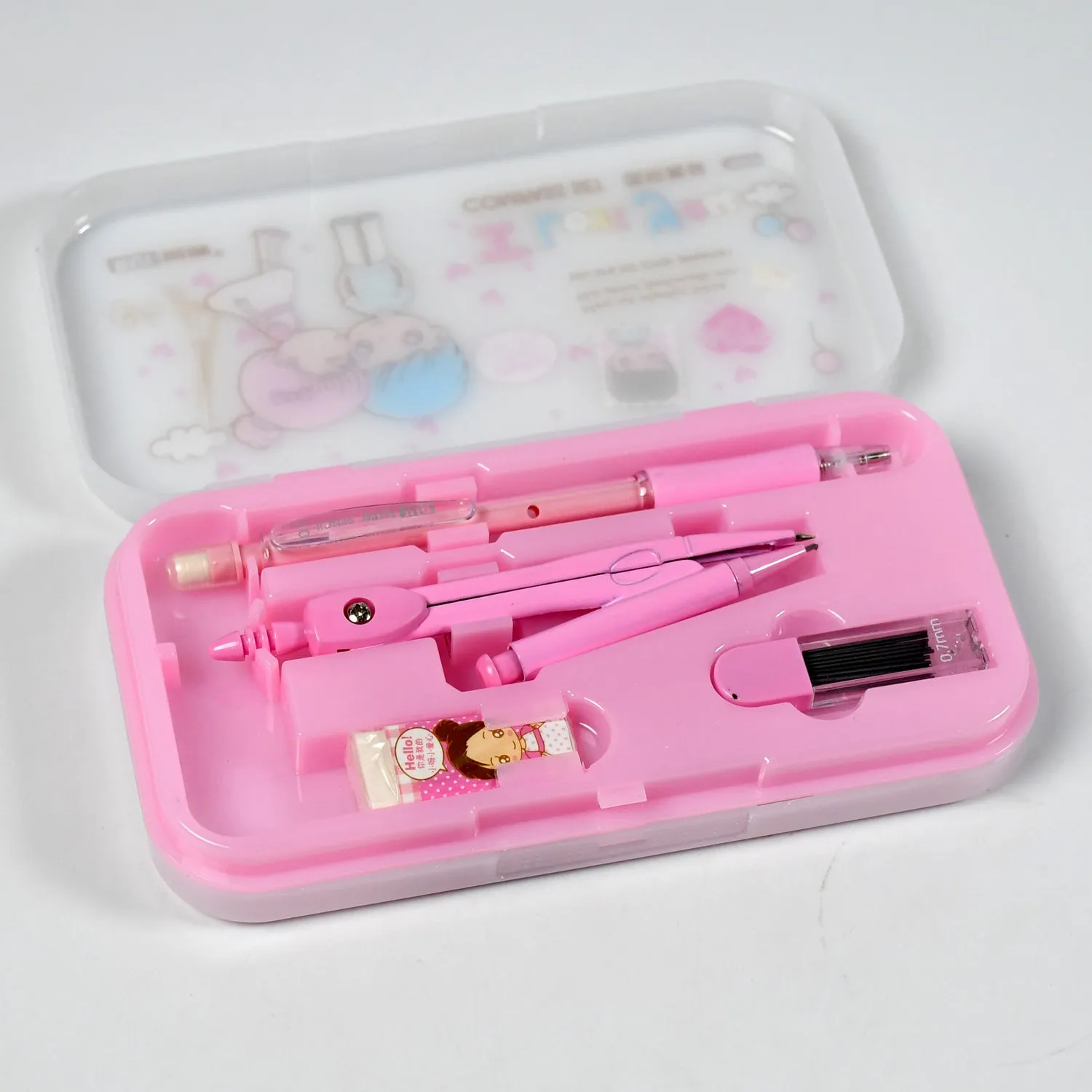 7882 Math Compass Storage Box, School Geometry Set, Multipurpose Office Stationery Set School Office School Supplies.