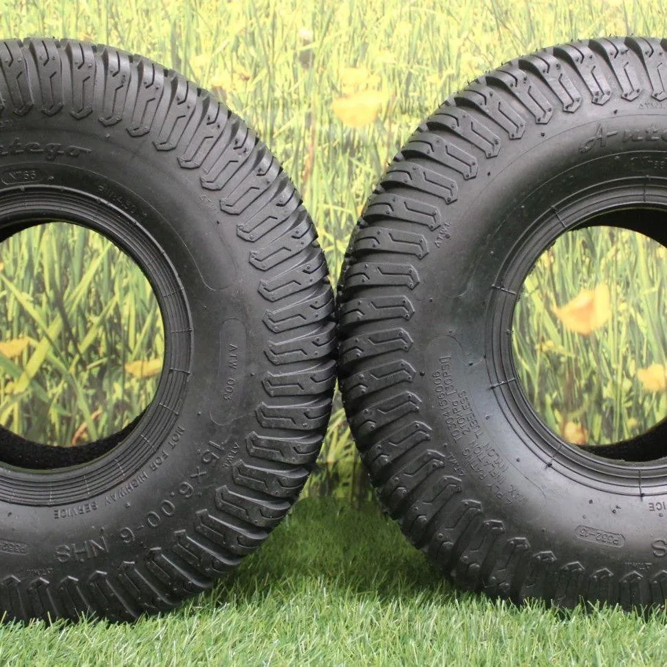 Antego Tire 15x6.00-6 4 PLY Turf Tires for Lawn & Garden (Qty: 1)