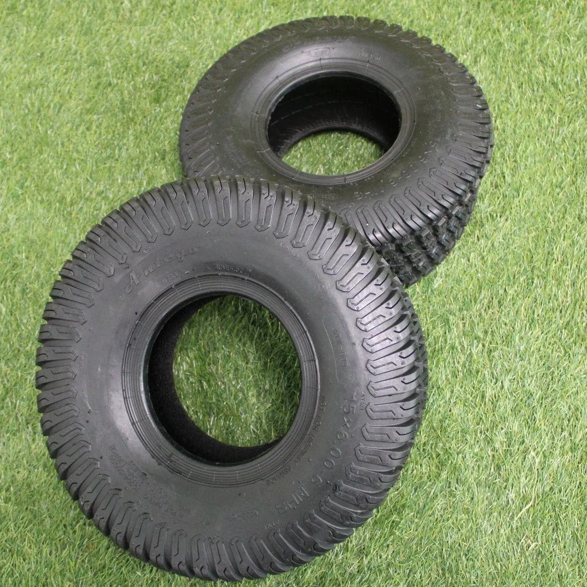 Antego Tire 15x6.00-6 4 PLY Turf Tires for Lawn & Garden (Qty: 1)