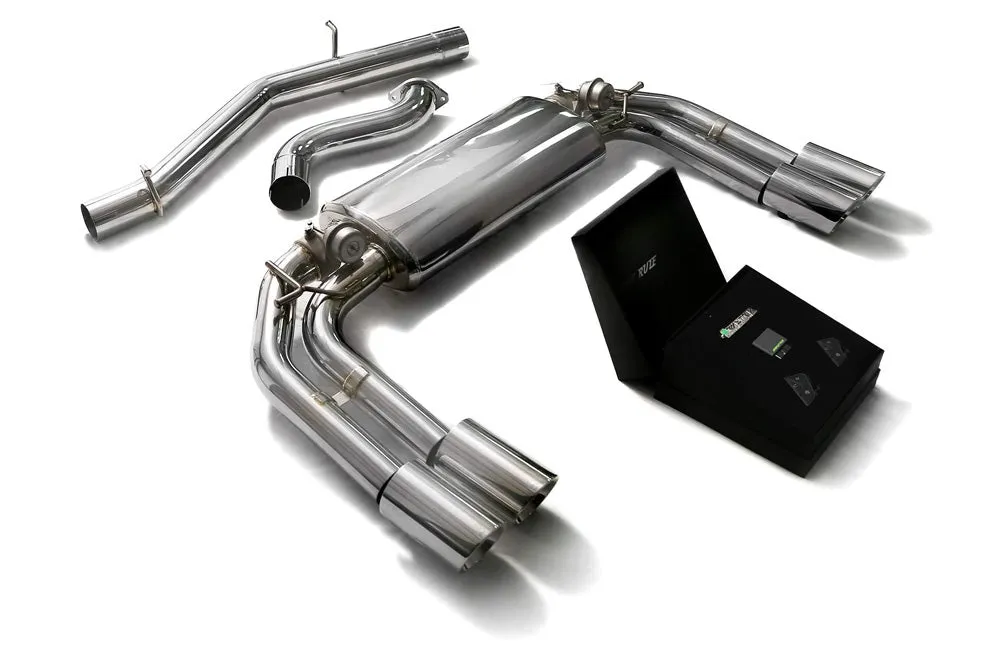 ARMYTRIX Stainless Steel Valvetronic Catback Exhaust System Quad Chrome Silver Tips Audi S3 8V Sportback 2013-2020