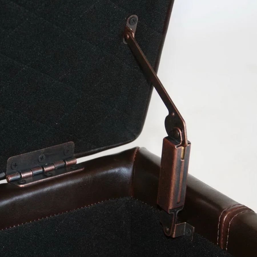 Baxton Studio Agustus Leather Storage Ottoman