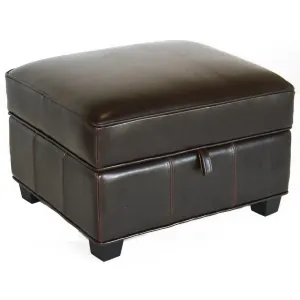 Baxton Studio Agustus Leather Storage Ottoman