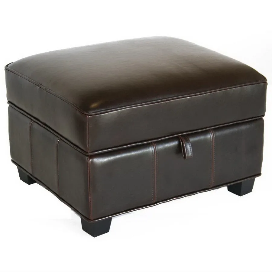 Baxton Studio Agustus Leather Storage Ottoman