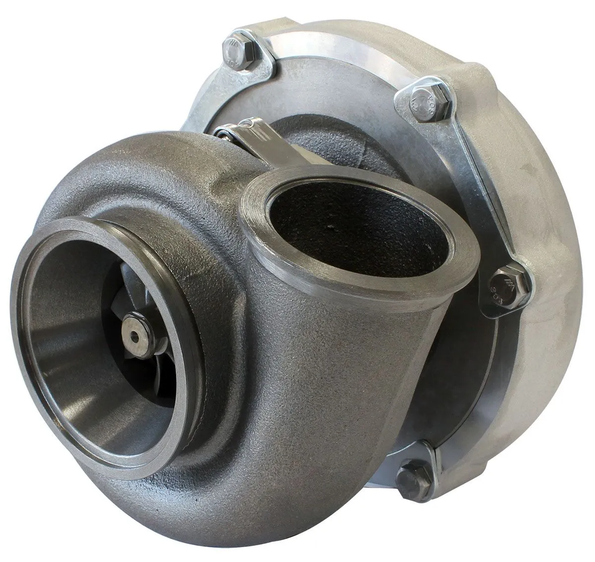 BOOSTED 6255 .83 Reverse Rotation Turbocharger 900HP, Natural Cast Finish AF8005
