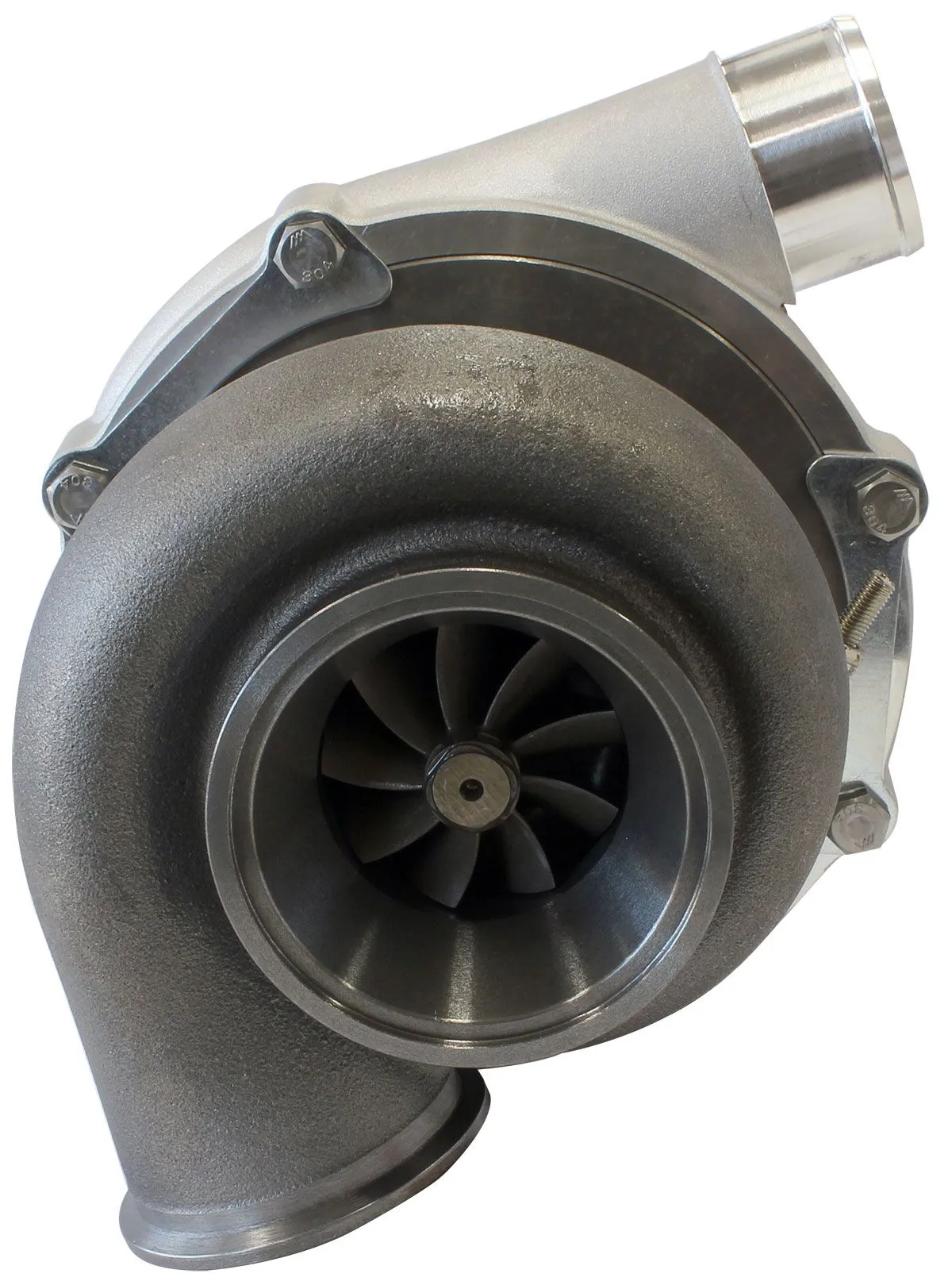 BOOSTED 6255 .83 Reverse Rotation Turbocharger 900HP, Natural Cast Finish AF8005