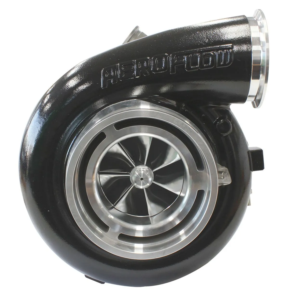 BOOSTED 94102 V-Band 1.22 Turbocharger 2500HP, Hi Temp Black Finish AF8006-6020B