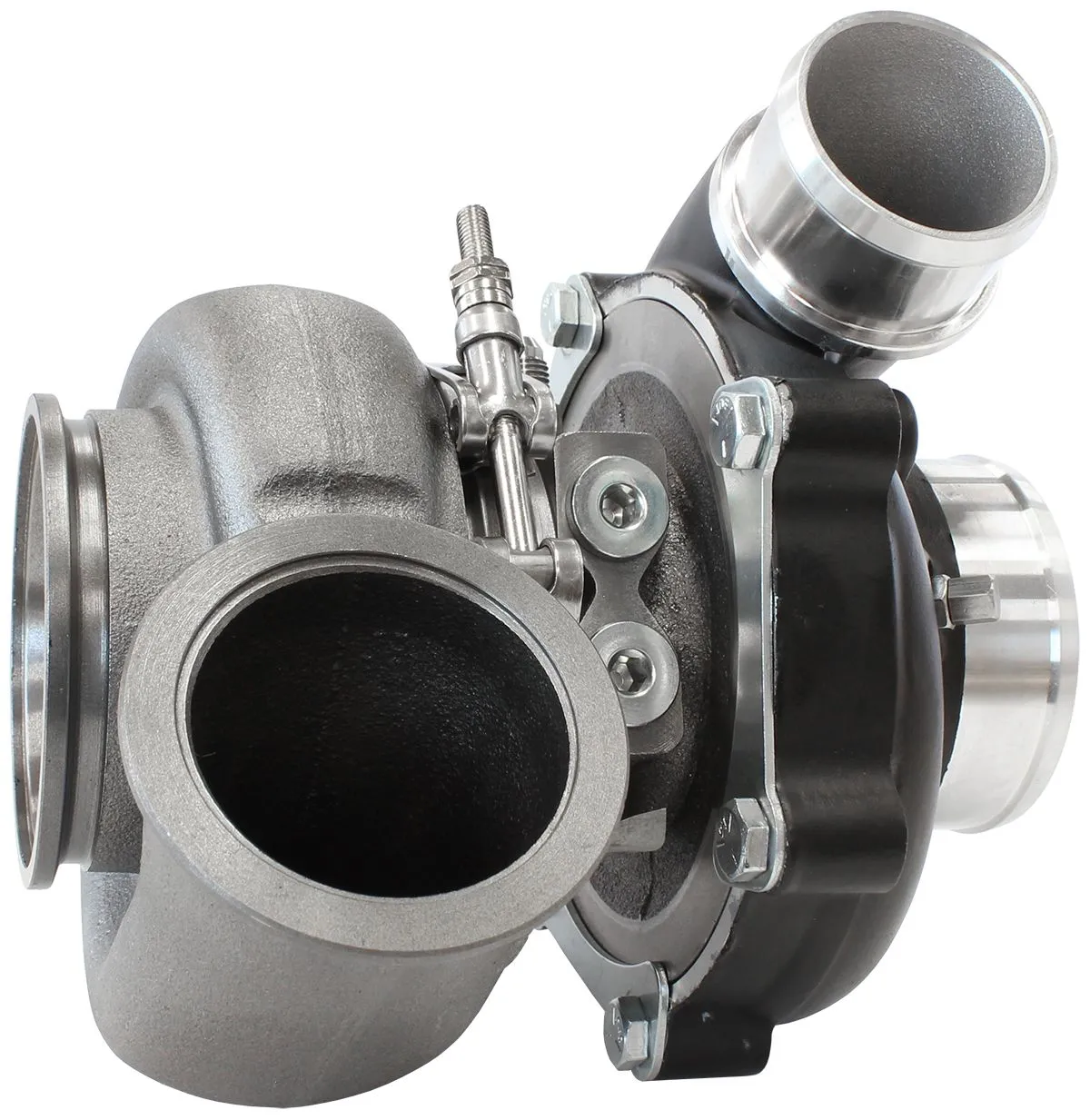 BOOSTED B5455 .83 Reverse Rotation Turbocharger 660HP, Hi Temp Black Finish AF80