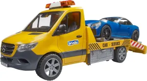 Bruder 02675 MB Sprinter Transporter Flatbed Tow Truck and Roadster, Light & Sound Module