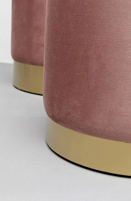Cherry Velvet Storage Stool (2/Set)