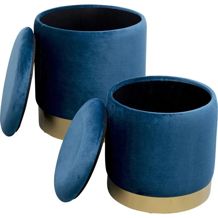 Cherry Velvet Storage Stool (2/Set)
