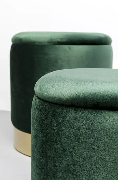 Cherry Velvet Storage Stool (2/Set)