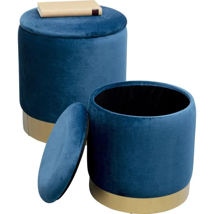 Cherry Velvet Storage Stool (2/Set)