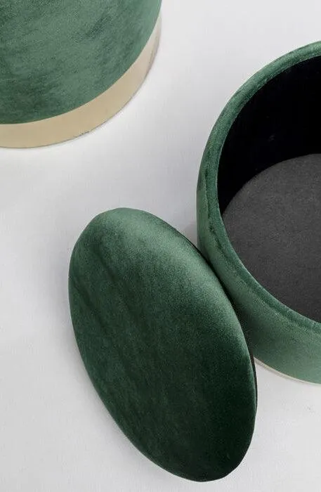 Cherry Velvet Storage Stool (2/Set)