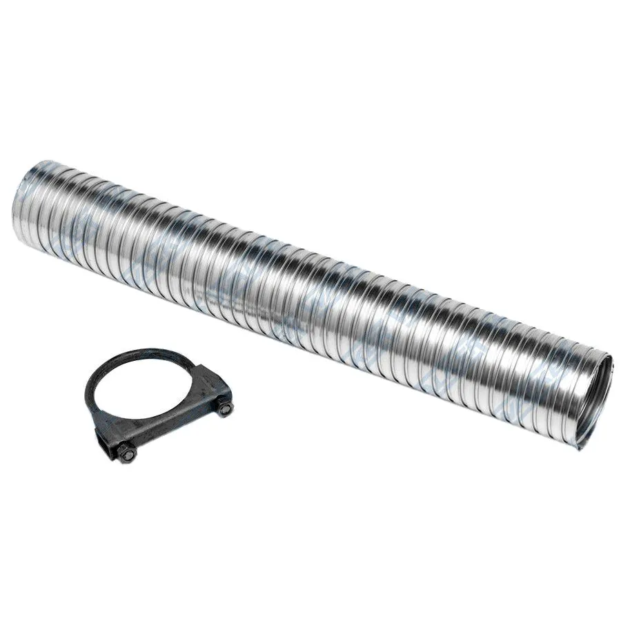 DynoMax Clamp-On Exhaust Flex Pipe - 2-1/2 in Inlet - 2-1/2 in Outlet - 18 in Long