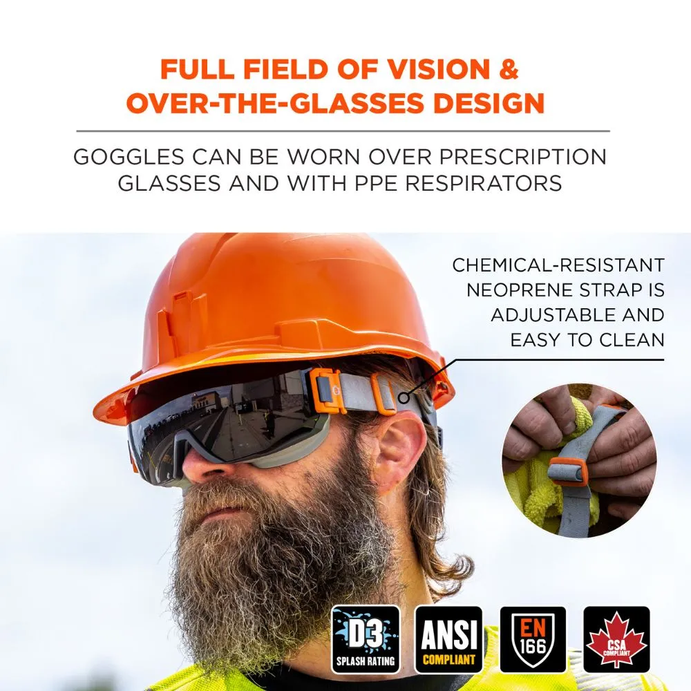 Ergodyne 60303 MODI-NEO Smoke Lens Gray OTG Safety Goggles Neoprene Strap