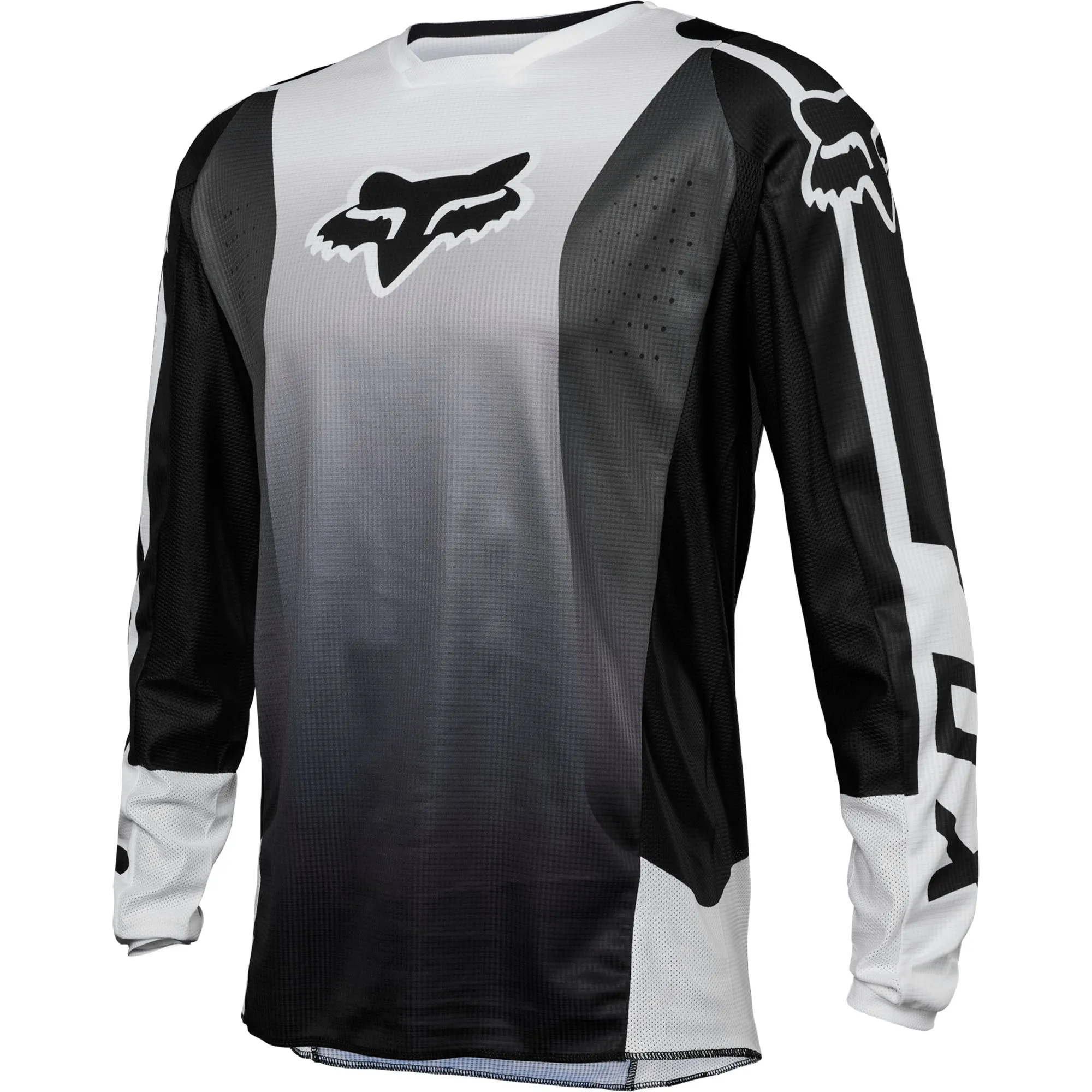 Fox Racing  Mens 180 Leed Jersey Lightweight Fit Sleeve Cuffs Soft Black White