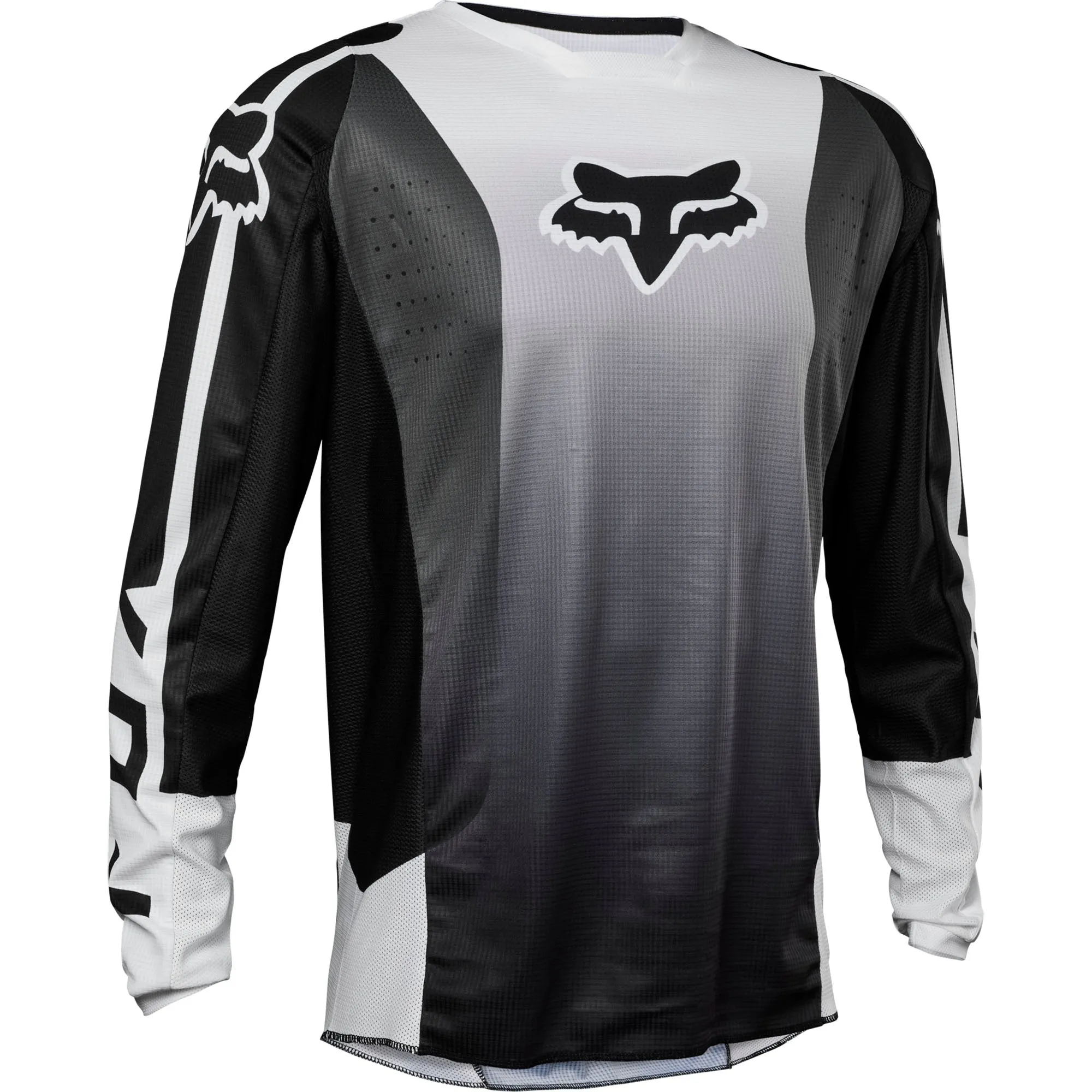Fox Racing  Mens 180 Leed Jersey Lightweight Fit Sleeve Cuffs Soft Black White