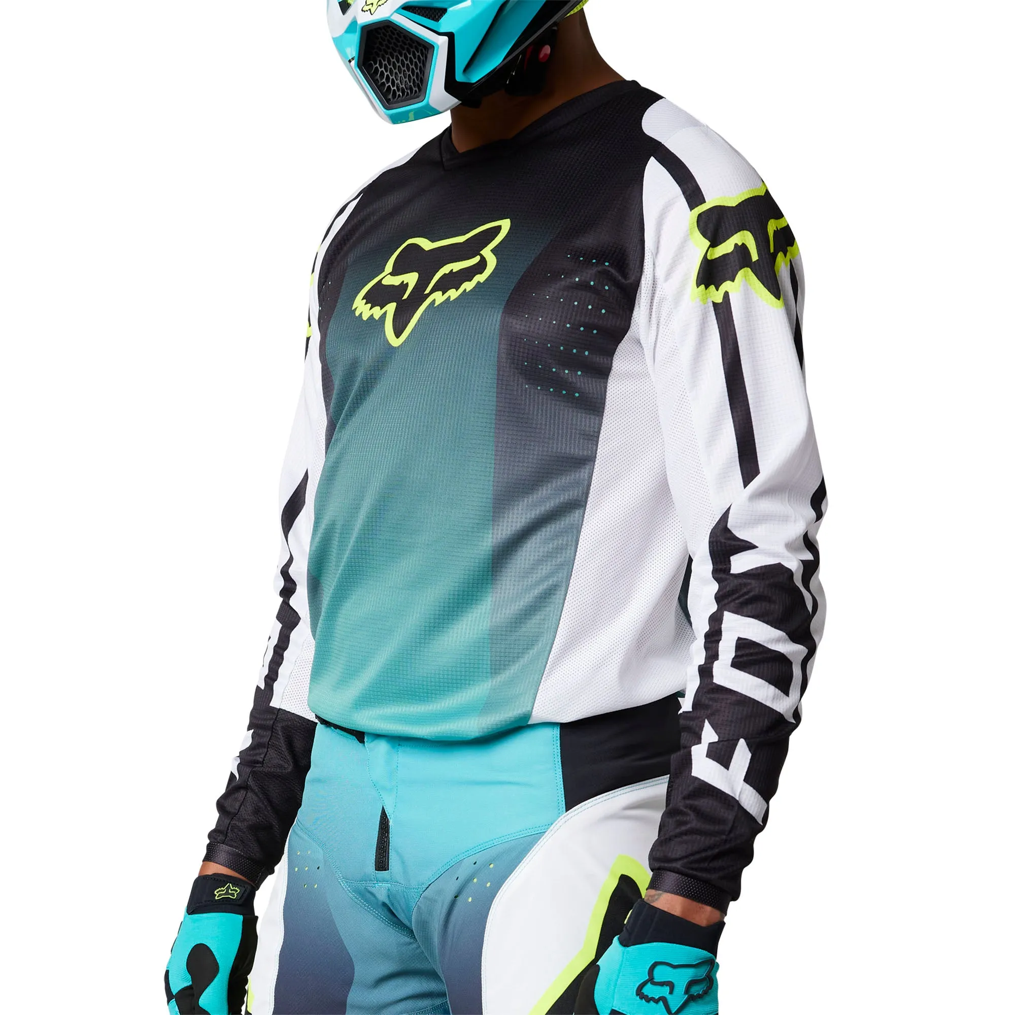 Fox Racing  Mens 180 Leed Jersey Lightweight Fit Sleeve Cuffs Soft Comfort Teal