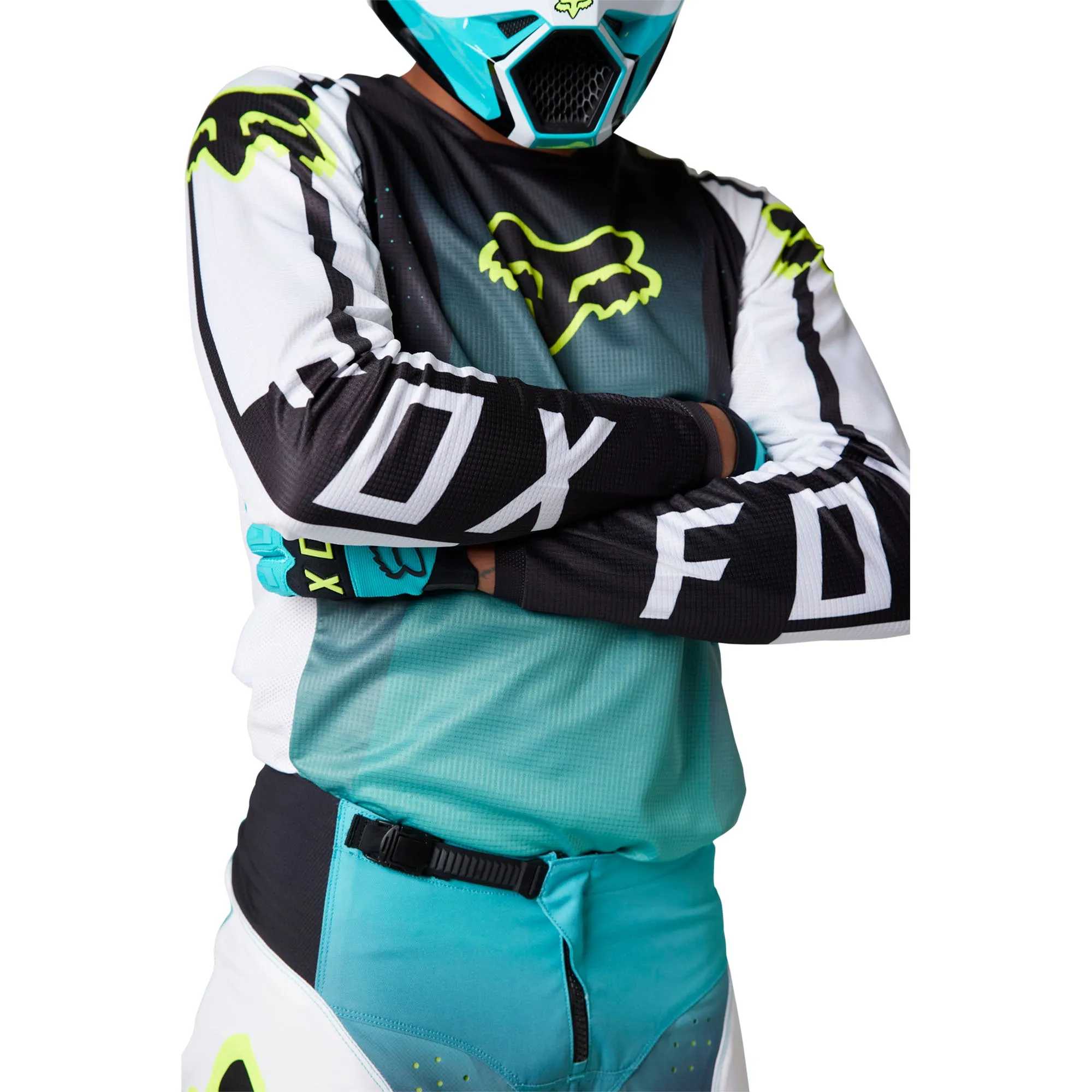 Fox Racing  Mens 180 Leed Jersey Lightweight Fit Sleeve Cuffs Soft Comfort Teal