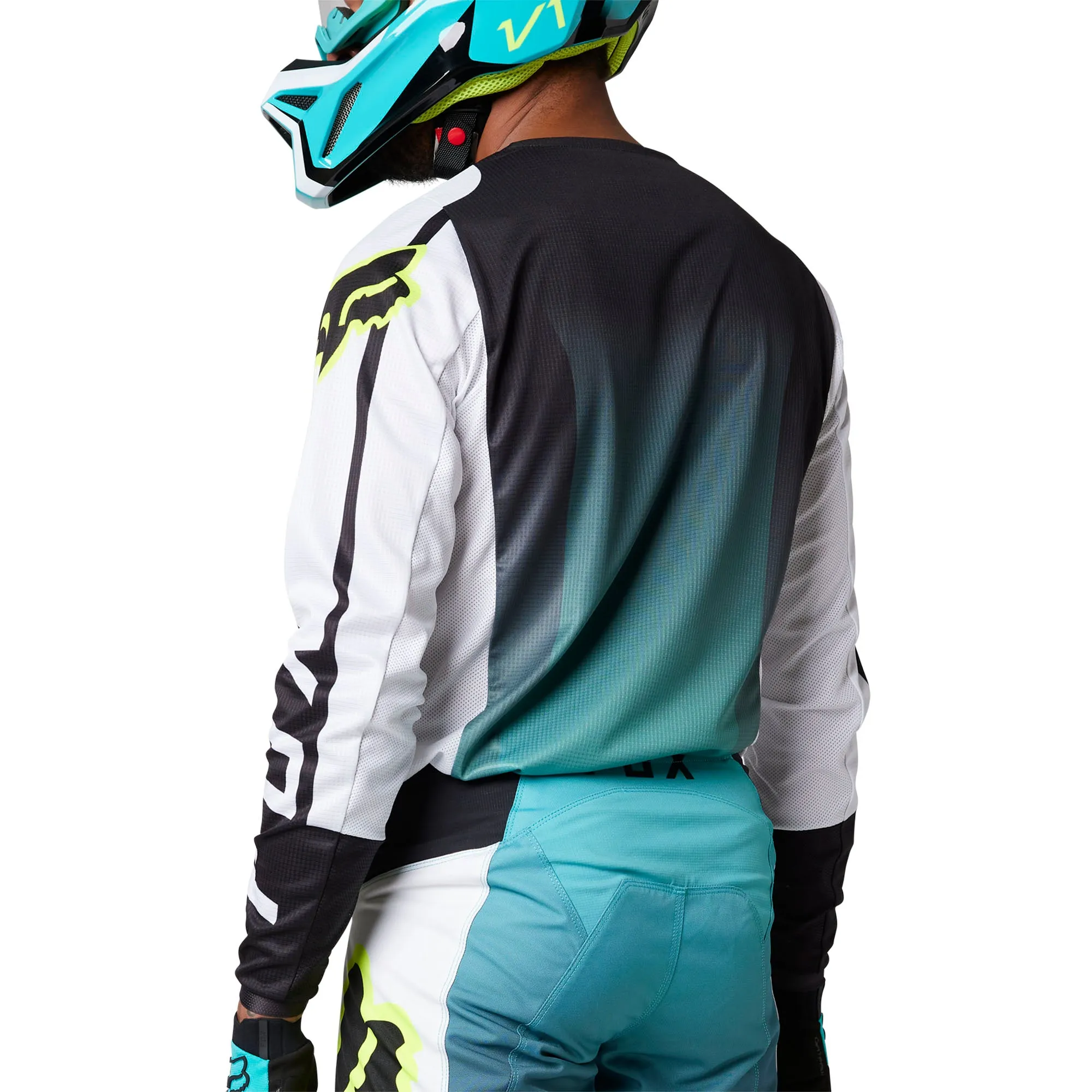 Fox Racing  Mens 180 Leed Jersey Lightweight Fit Sleeve Cuffs Soft Comfort Teal