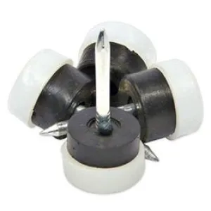 Furniture Glides, Nail-On, Cushioned White Plastic, 3/4-In., 4-Pk.