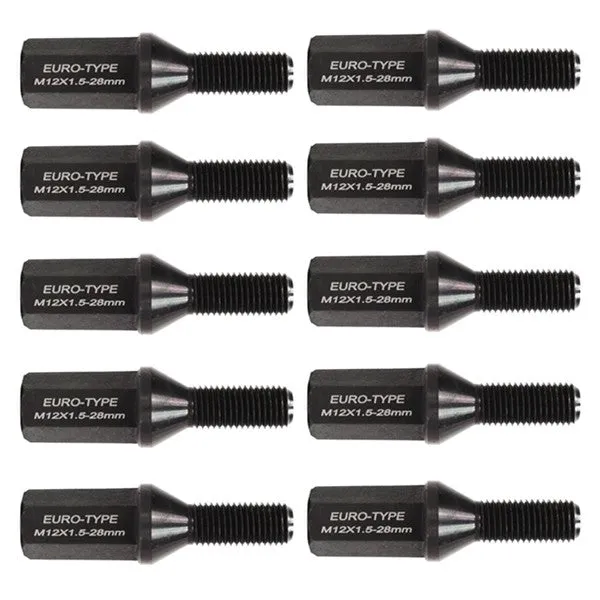Godspeed Euro Lug Bolts (28mm Thread - 40mm Long - 10 Piece - Taper Cone) M14x1.25 / M14x1.5