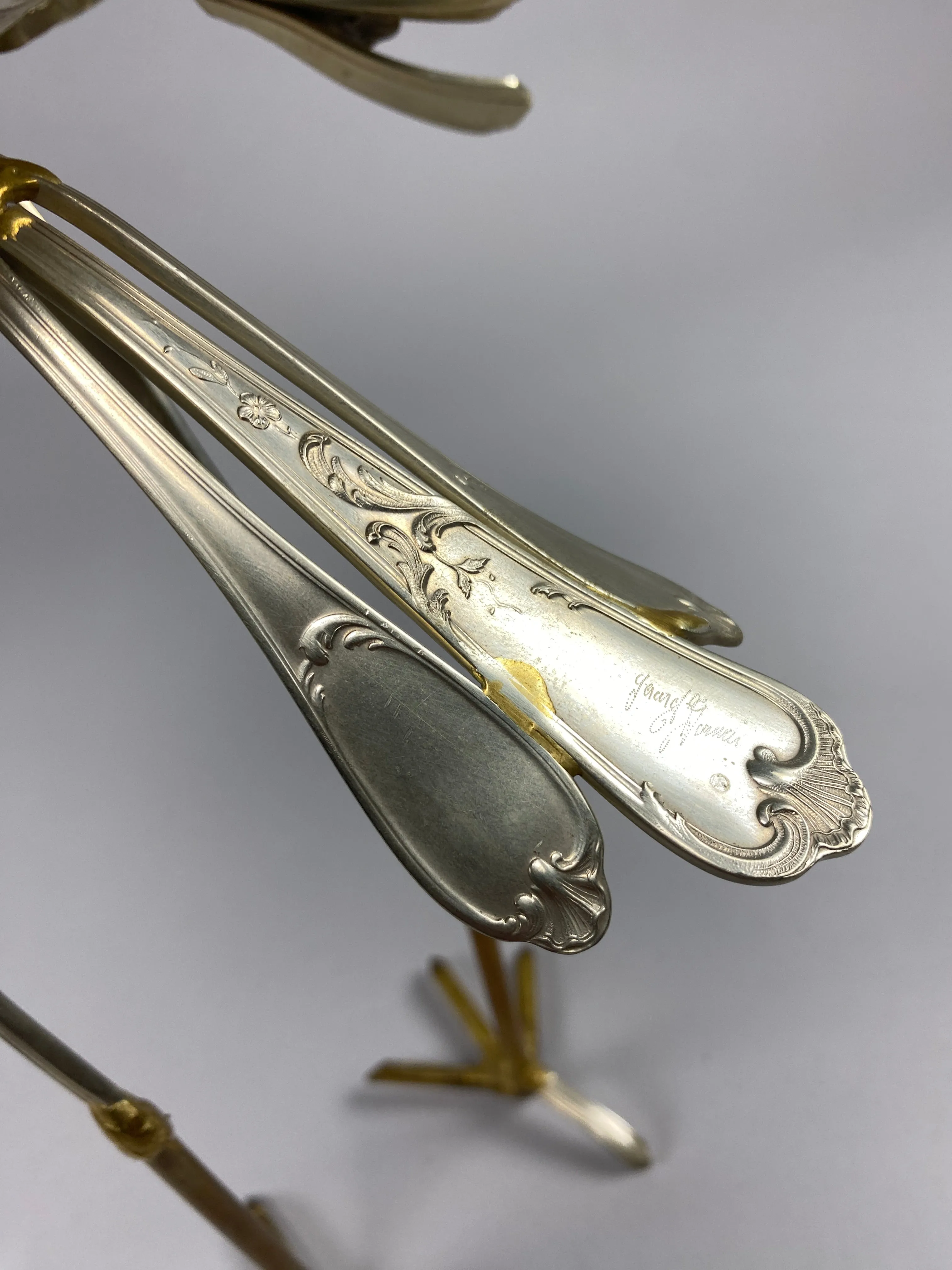 Heron Cutlery Sculpture by Gerard Bouvier