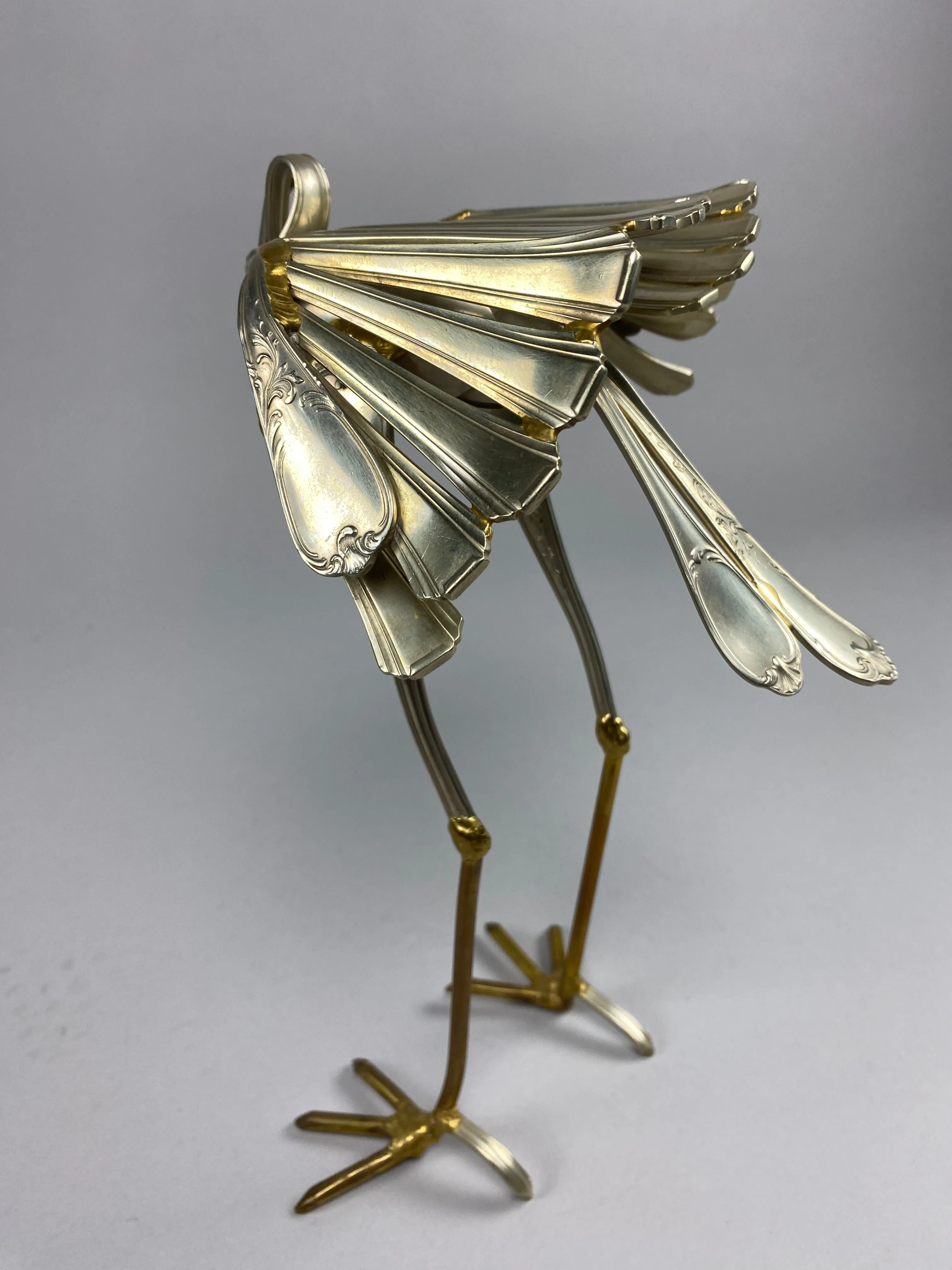 Heron Cutlery Sculpture by Gerard Bouvier