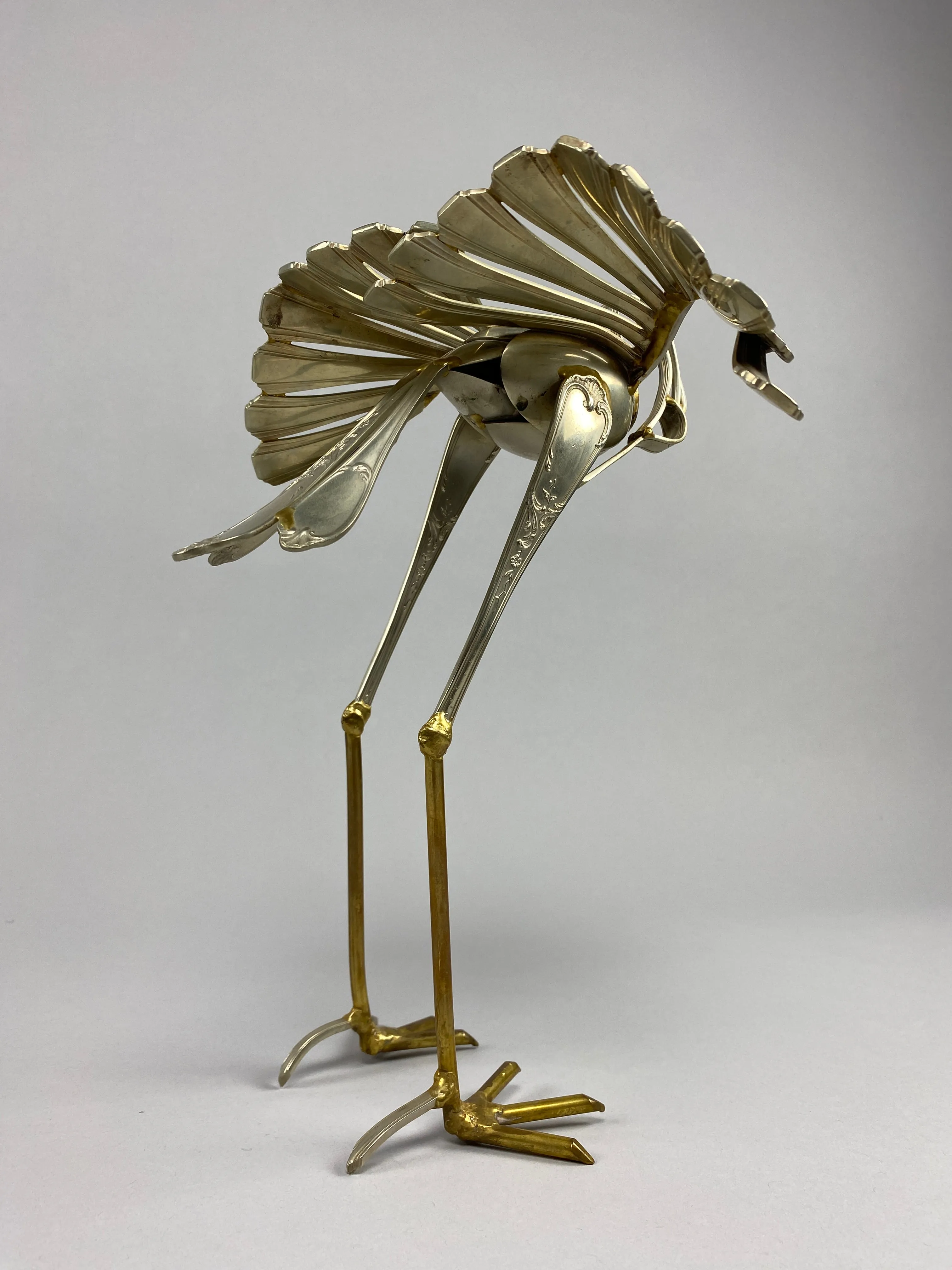 Heron Cutlery Sculpture by Gerard Bouvier