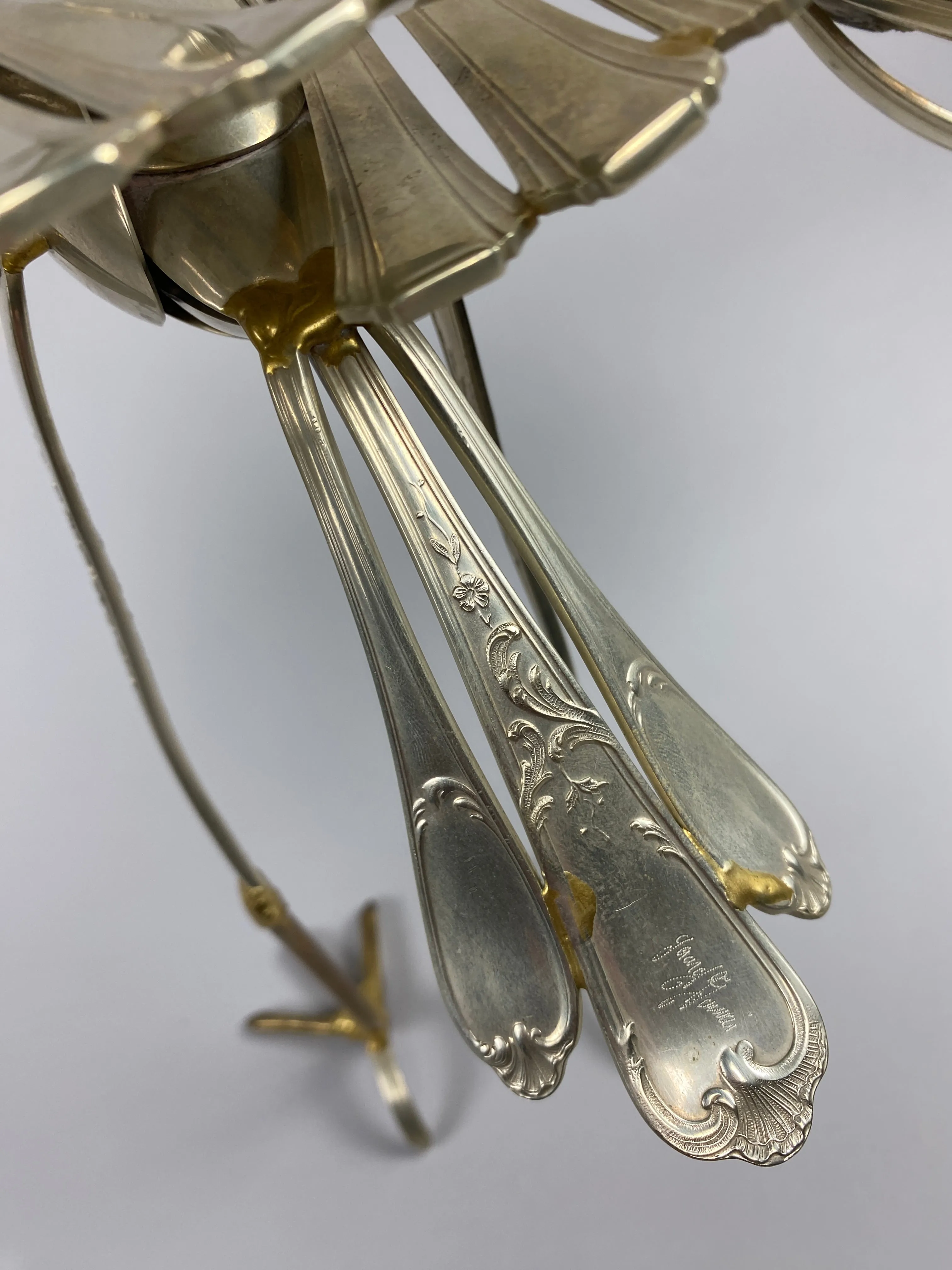 Heron Cutlery Sculpture by Gerard Bouvier