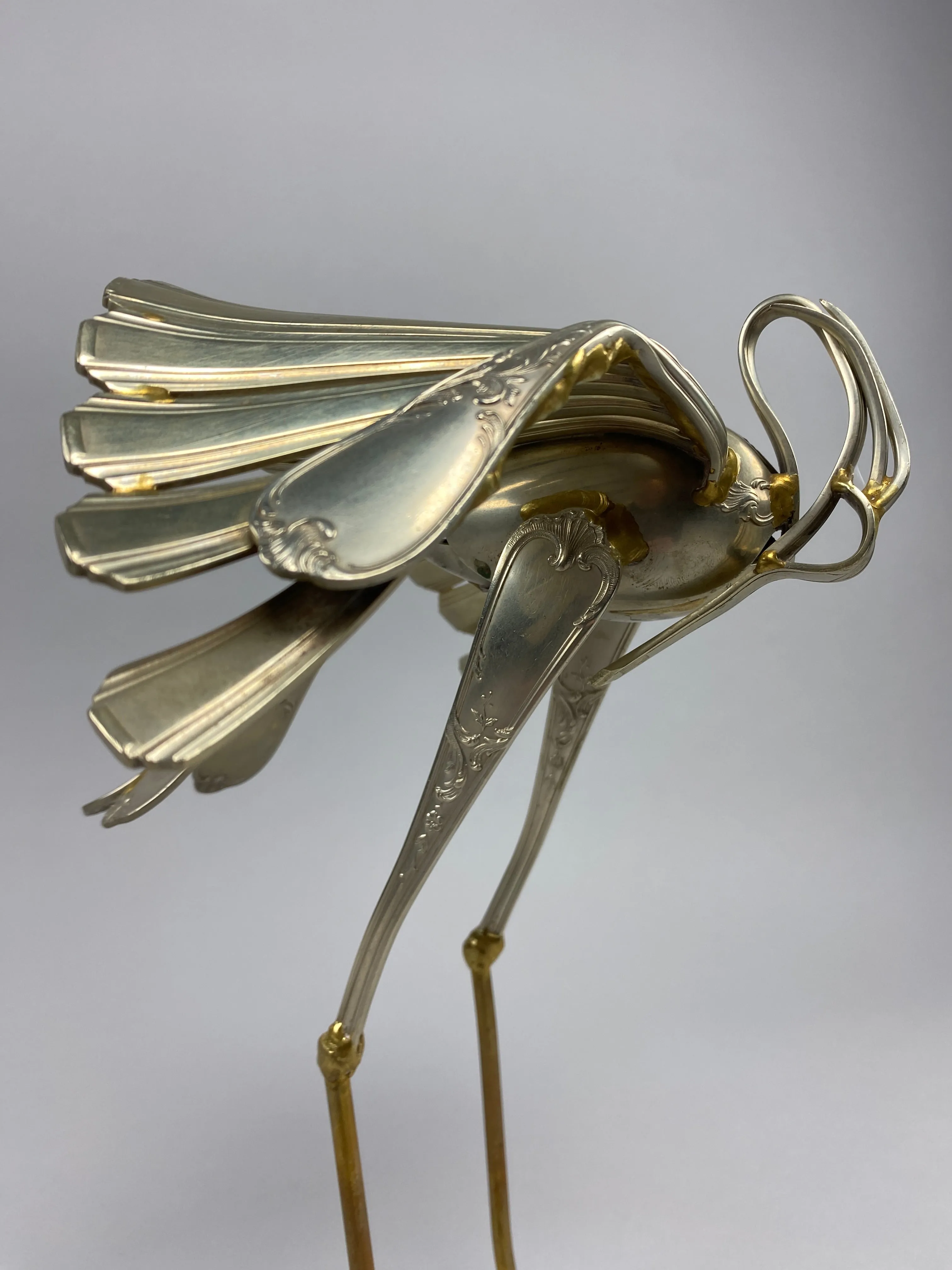 Heron Cutlery Sculpture by Gerard Bouvier