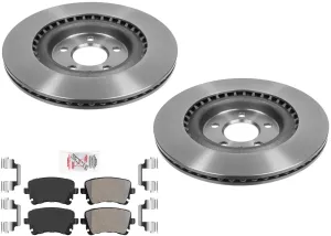 High Carbon 330MM Rear Vented Disc Brake Rotors Pads for Audi Q5 V6 2013-2017