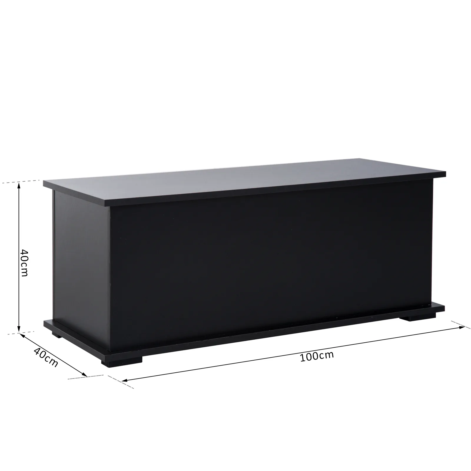 HOMCOM Black Wooden Storage Box - Multifunctional Clothes Toy Chest & Bench Seat with Lid