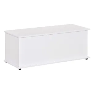 HOMCOM White Wooden Storage Box – Multi-functional Clothes, Toy Chest, Bench Seat, Ottoman, Blanket Trunk with Lid