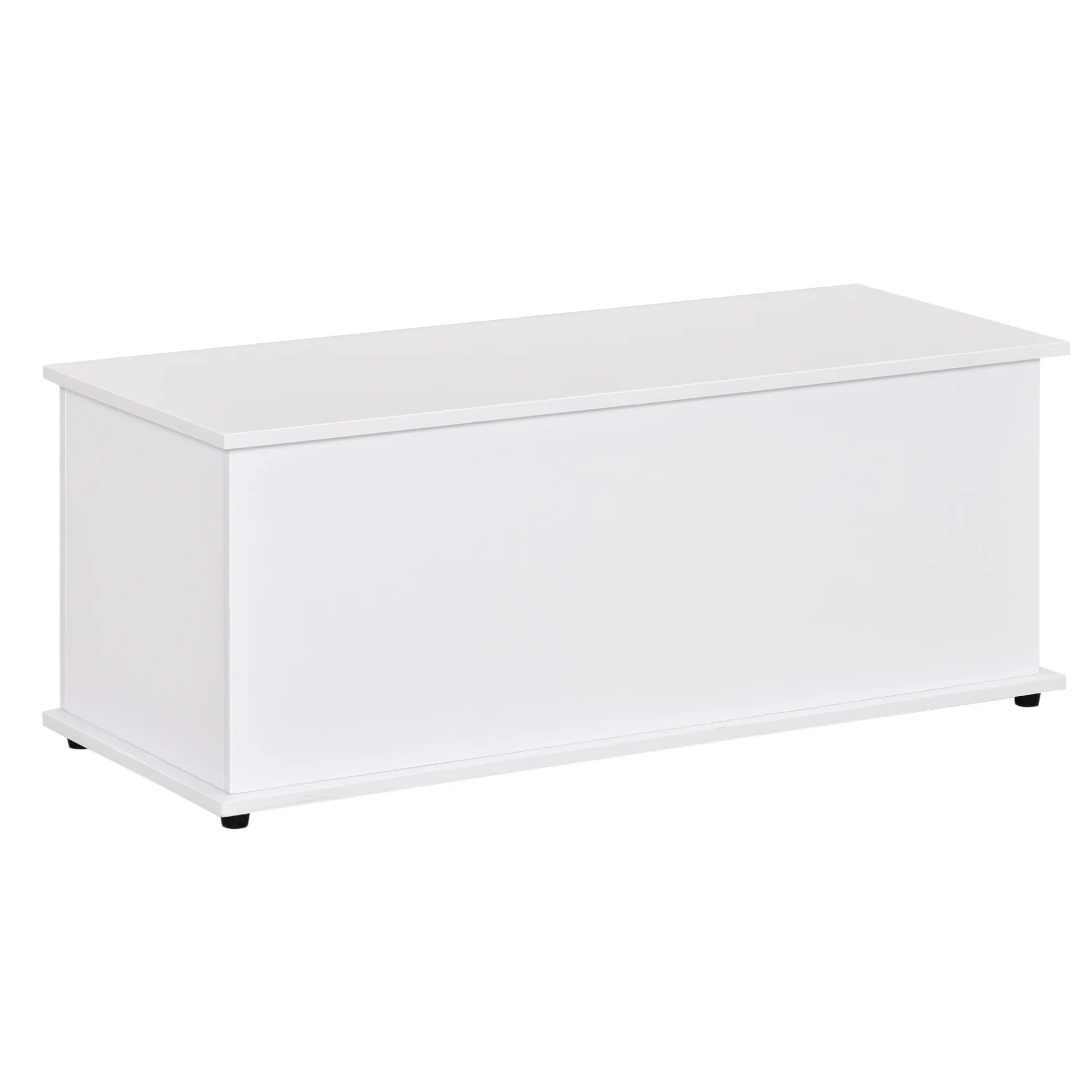 HOMCOM White Wooden Storage Box – Multi-functional Clothes, Toy Chest, Bench Seat, Ottoman, Blanket Trunk with Lid