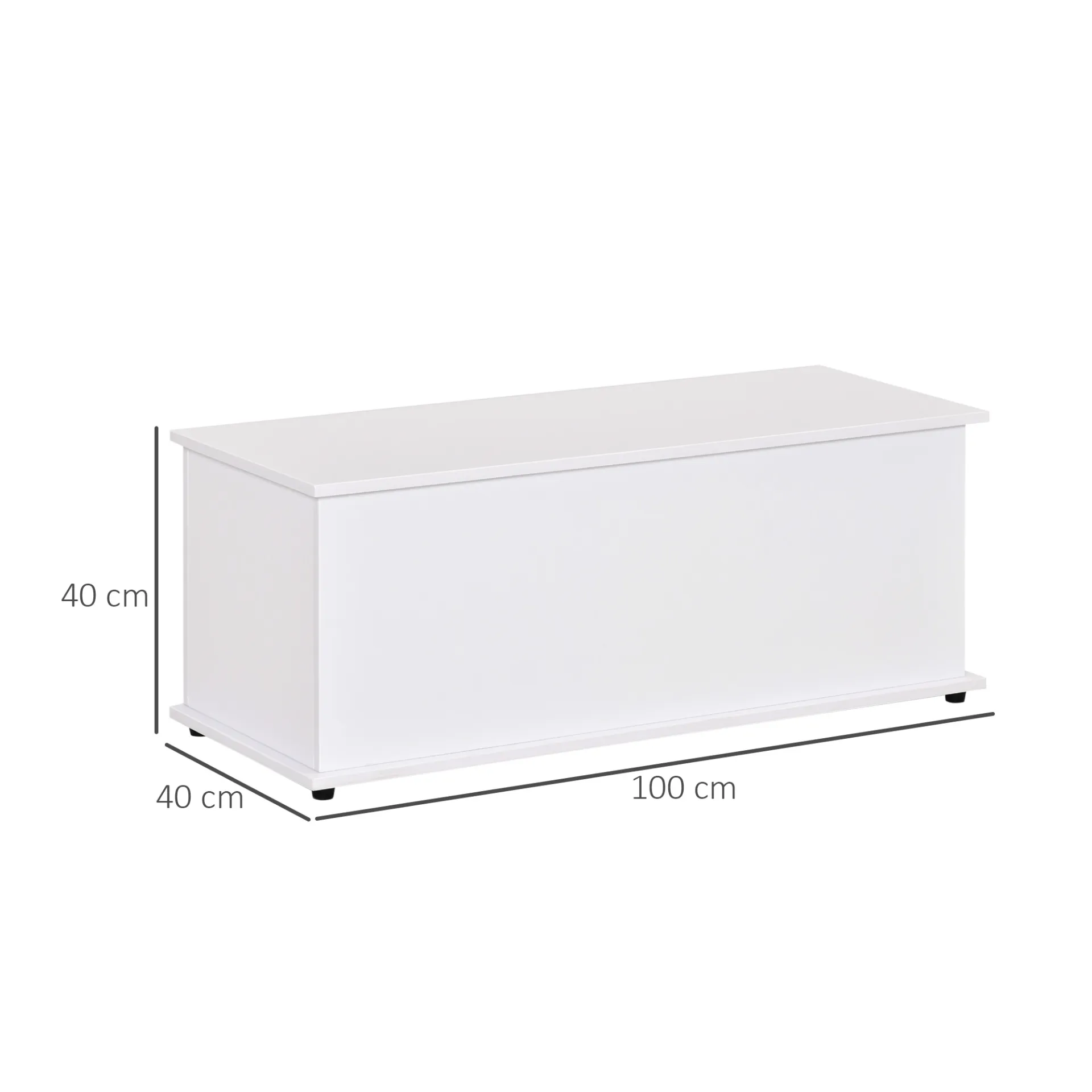HOMCOM White Wooden Storage Box – Multi-functional Clothes, Toy Chest, Bench Seat, Ottoman, Blanket Trunk with Lid