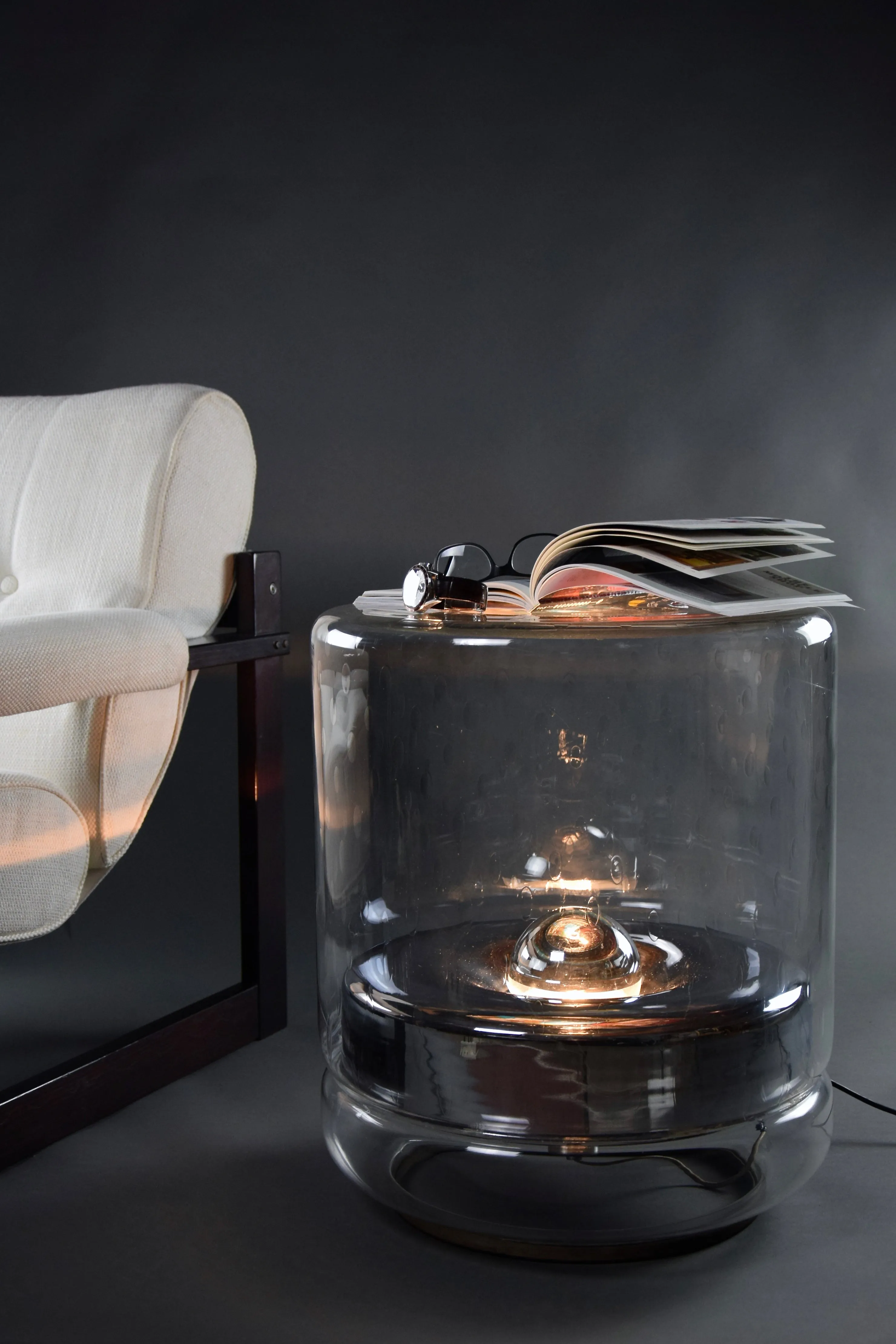 Italian Mid-Century Modern Crystal Floor Lamp
