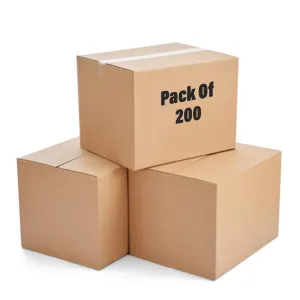 Kuber Industries Corrugated Box | 3 Ply Corrugated Packing Box | Corrugated for Shipping | Corrugated for Courier & Goods Transportation | Packing Storage Box | 200 Pcs Set | P00 | Brown