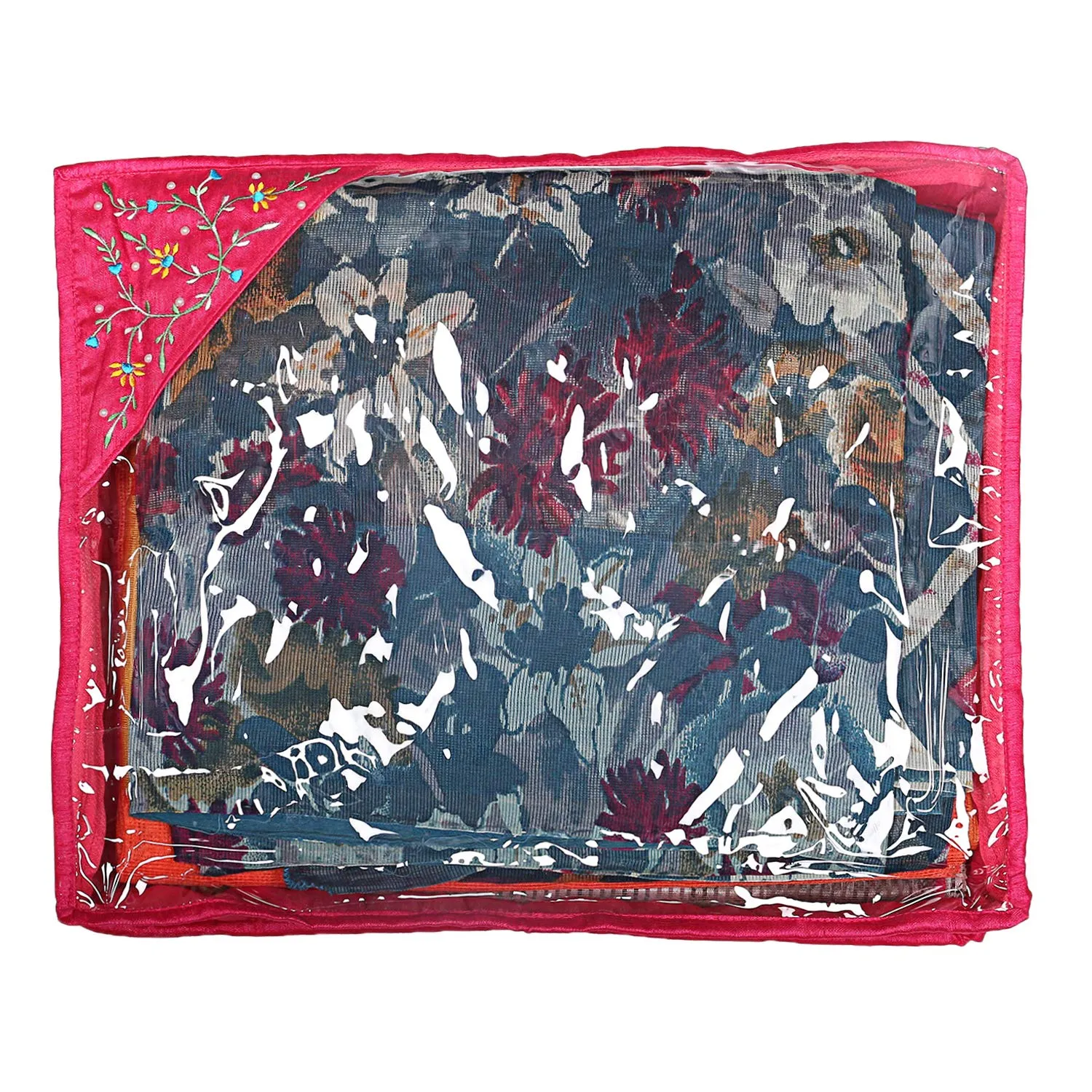 Kuber Industries Silk 3 Pieces Single Packing Saree Cover (Pink) -CTKTC024661