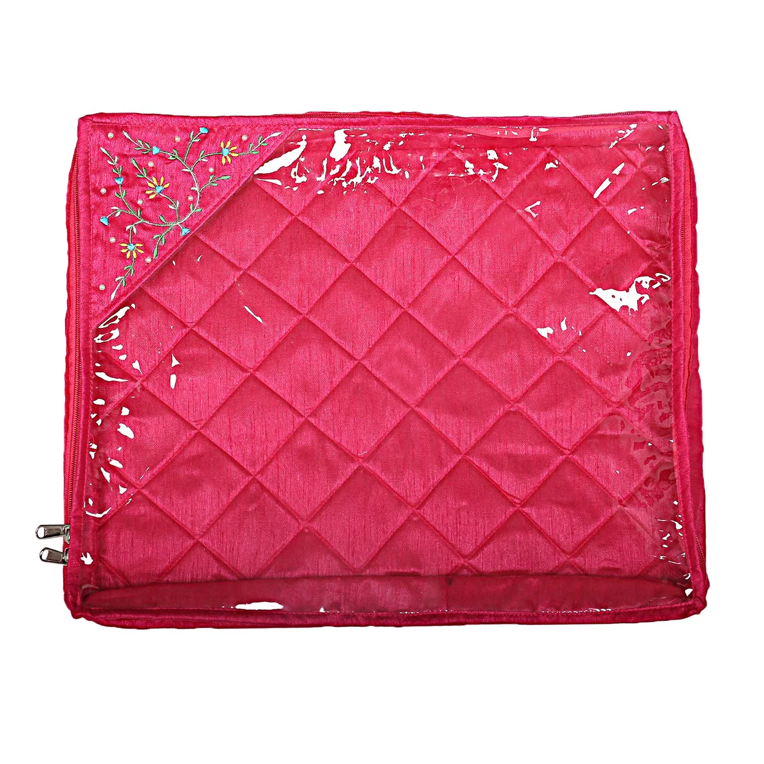Kuber Industries Silk 3 Pieces Single Packing Saree Cover (Pink) -CTKTC024661