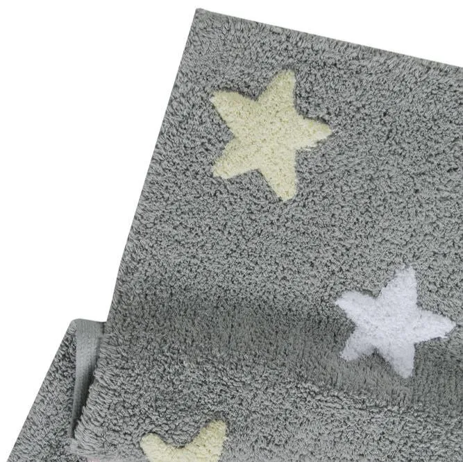 Lorena Canals Washable Rug Tricolor Stars - 120x 160cm - Grey/Pink