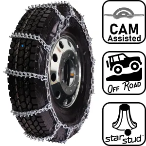 pewag 8mm, Star Stud, Ladder Pattern Tire Chains with Cams - for Heavy Truck - Pair - USA2247SC 8ST