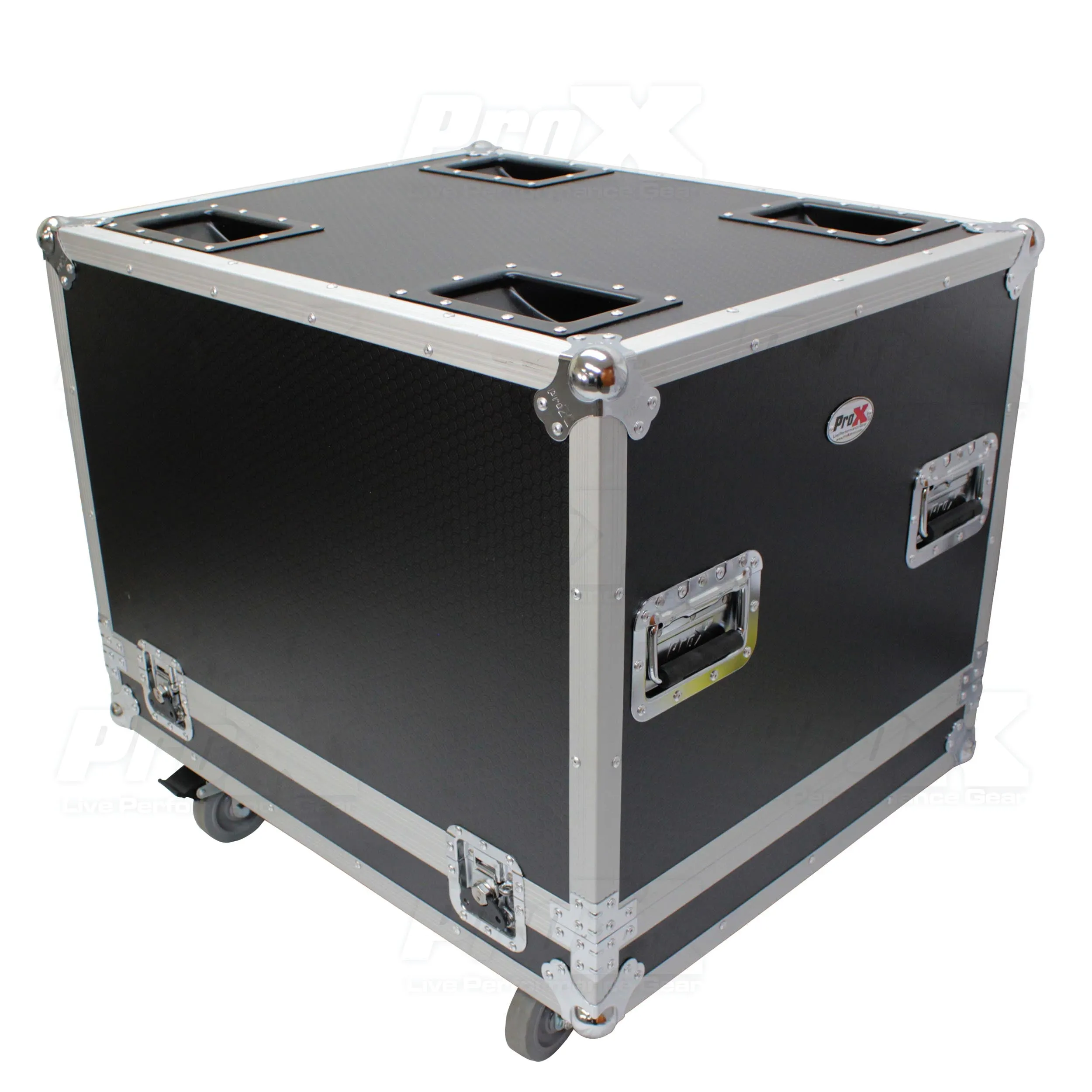 ProX X-RCF-SUB8004AS Flight Case for RCF SUB 8004-AS &  RCF SUB 708-AS II Subwoofer Speakers W-4 In. Wheels