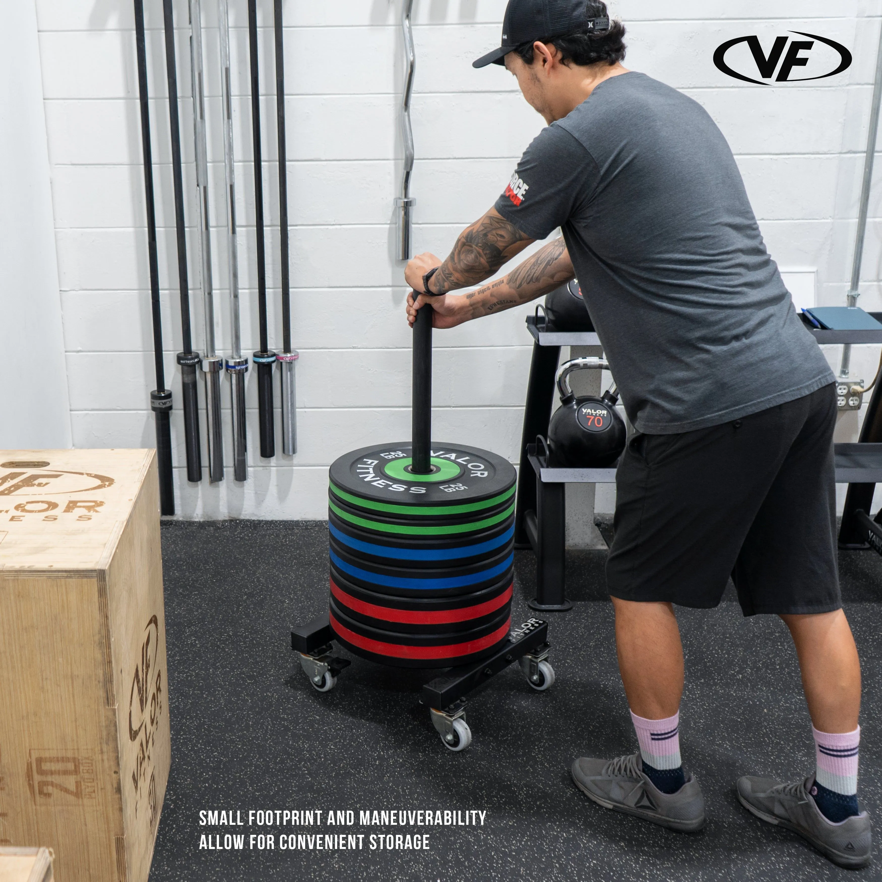 Stackable Rolling Bumper Plate Storage