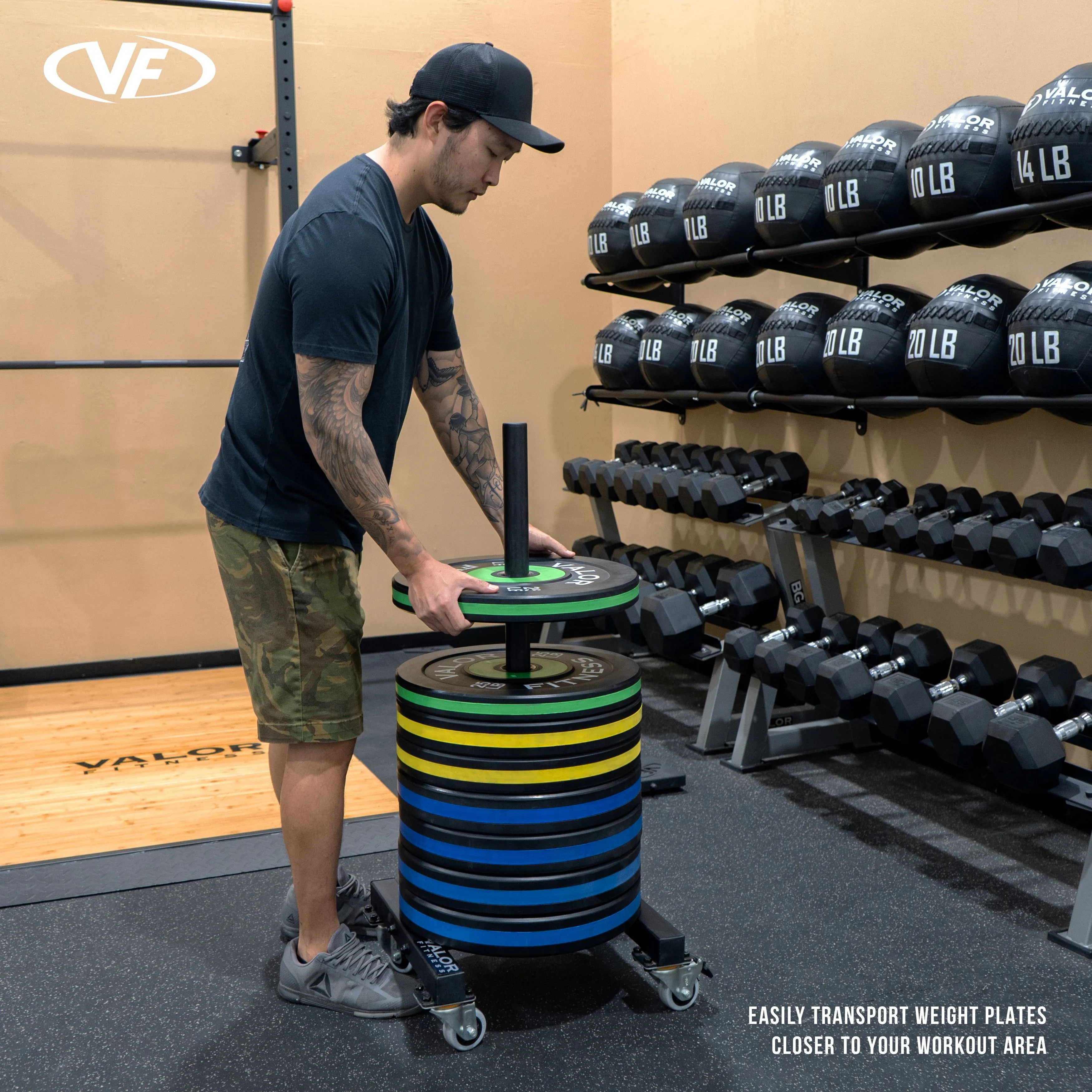 Stackable Rolling Bumper Plate Storage