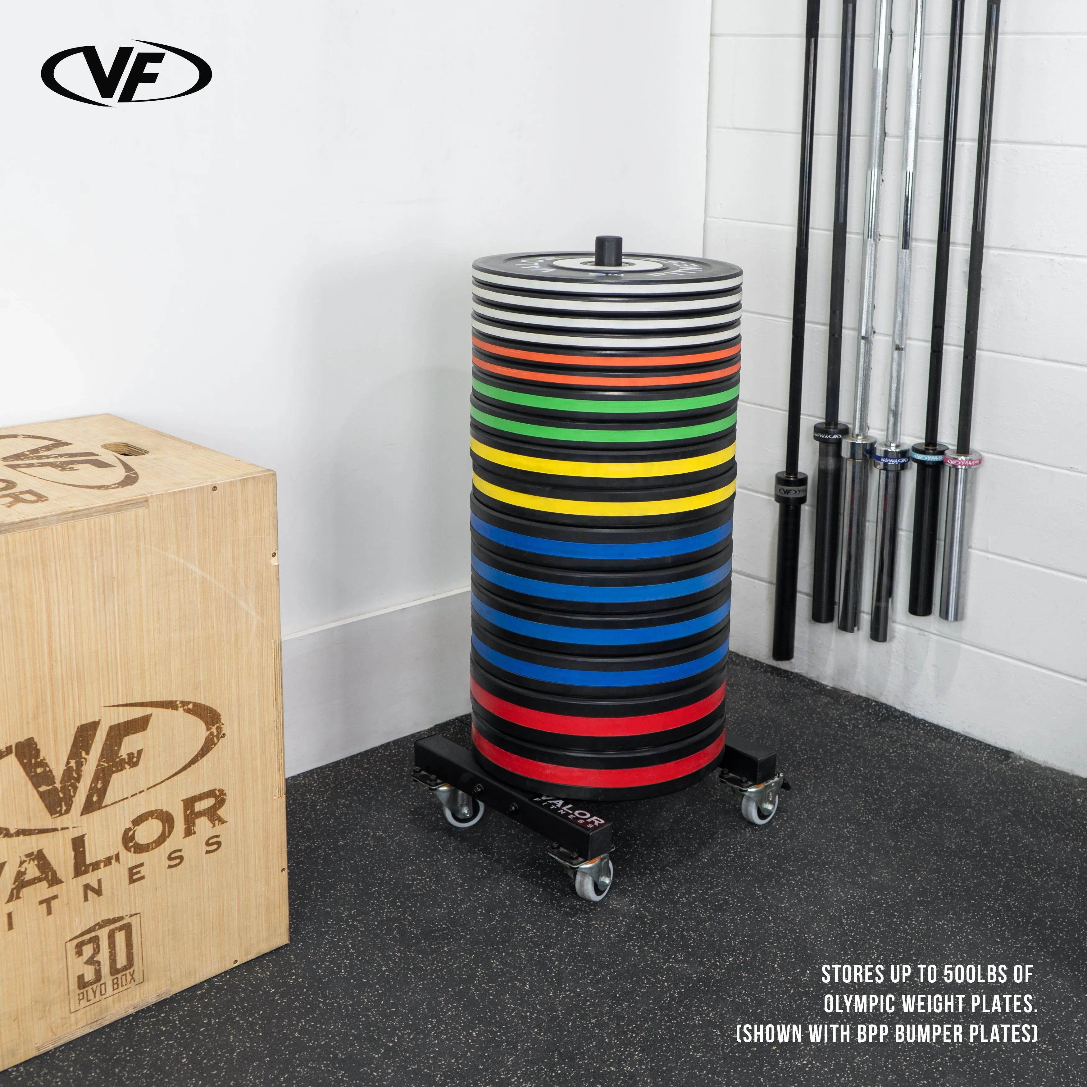 Stackable Rolling Bumper Plate Storage