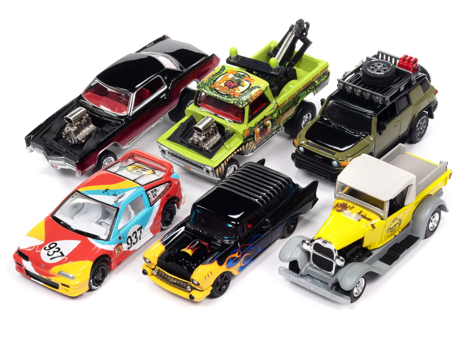 Street Freaks 2023 Set A of 6 Cars Release 2 1/64 Diecast Model Cars by Johnny Lightning