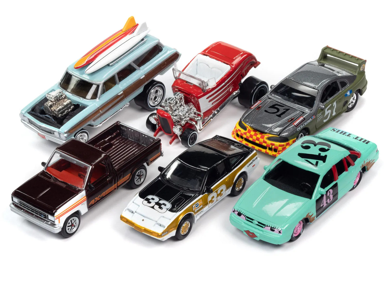 Street Freaks 2023 Set B of 6 Cars Release 1 1/64 Diecast Model Cars by Johnny Lightning