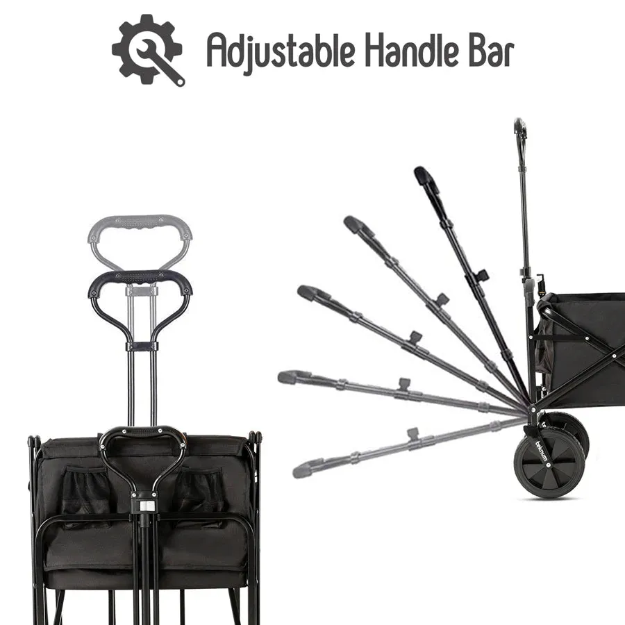 Teknum Folding Wagon Cart w/ Canopy (Black)